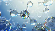 Graphic of the hydrogen peroxide molecule surrounded by a subtle glow symbolizes the release of invigorating oxygen as the hydrogen peroxide breaks down. This visualizes the therapy's active targeting and reduction of harmful bacteria and viruses, creating an environment conducive to the body's natural healing processes.
