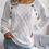 Miniaturbild: Womens Sweater Round Neck Texture Button Lantern Sleeve Sweater