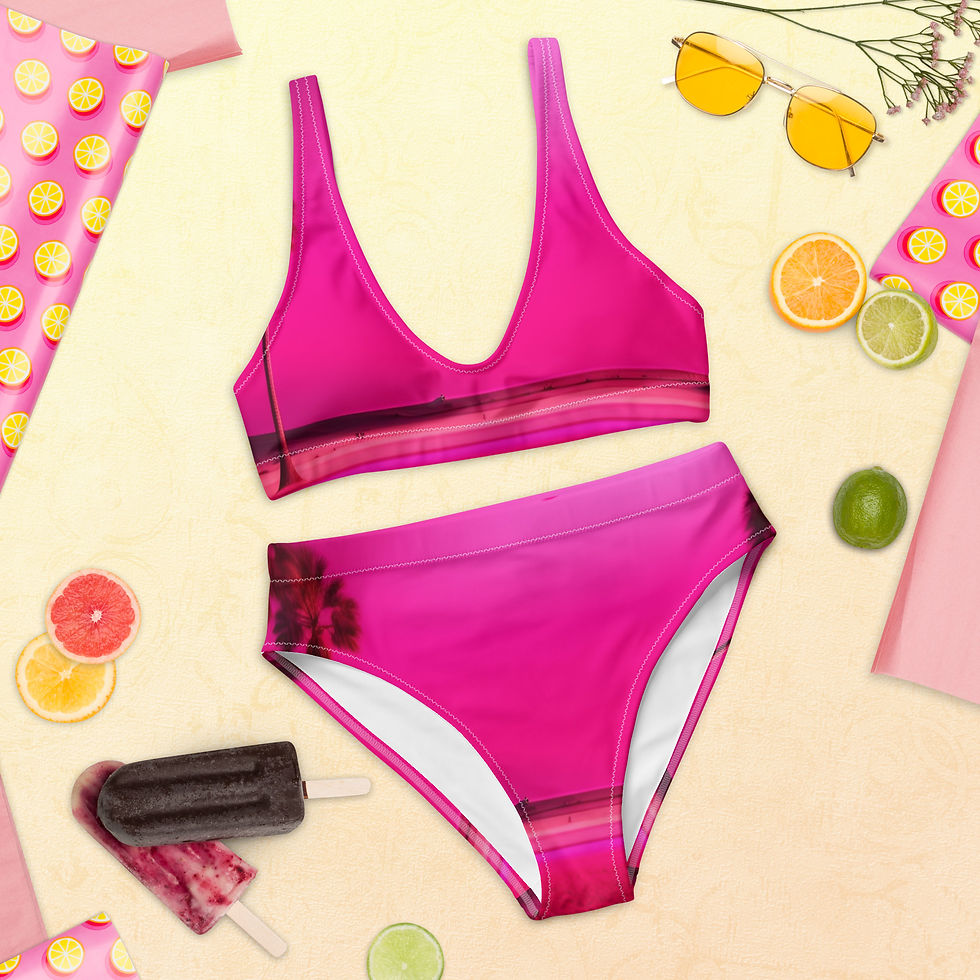 Thumbnail: Faith High-Waisted Bikini -Pink