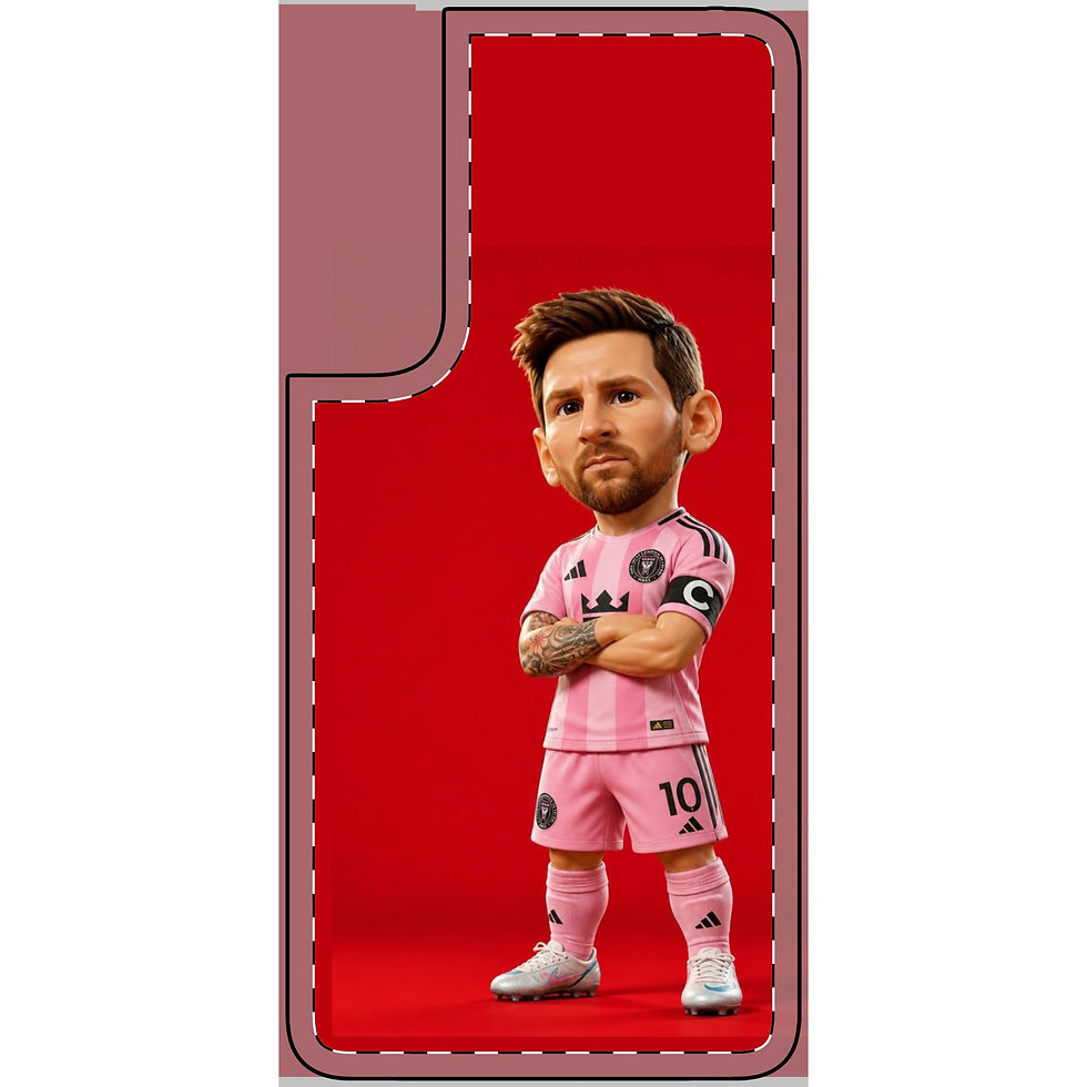 Thumbnail: Cartoon Soccer Star Phone Skin — Pink Jersey Player Design