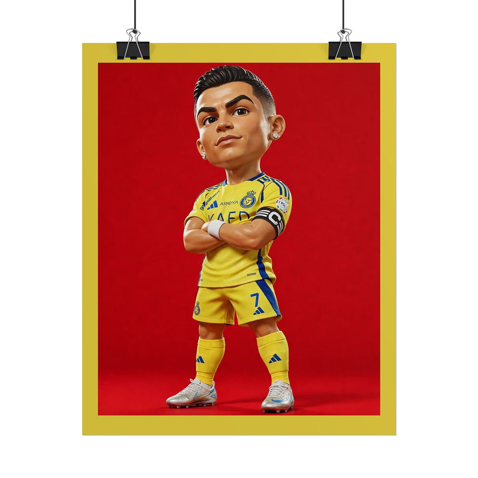 Thumbnail: Soccer Superstar Caricature Poster – Rolled Art Print