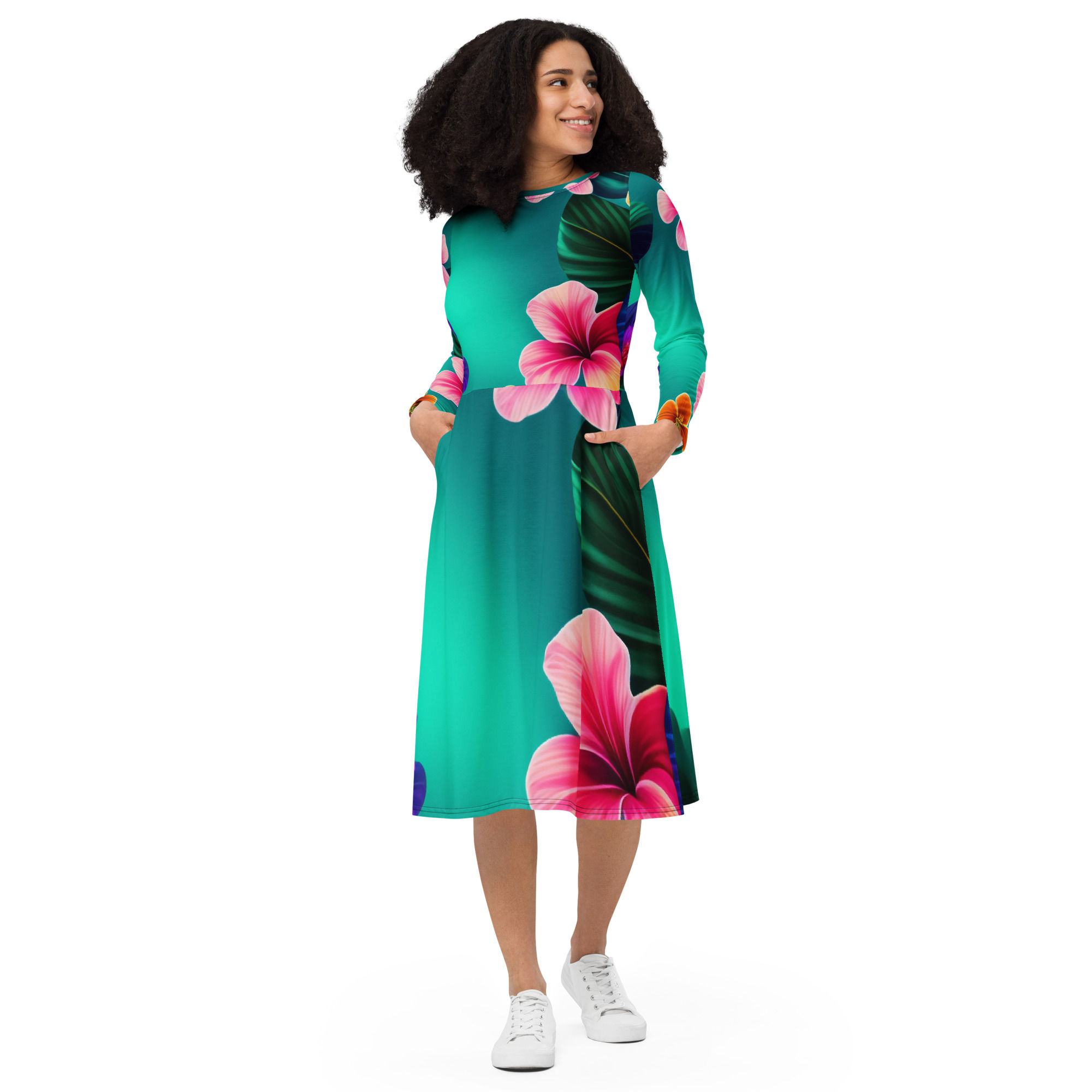 Faith Long Sleeve Midi Dress