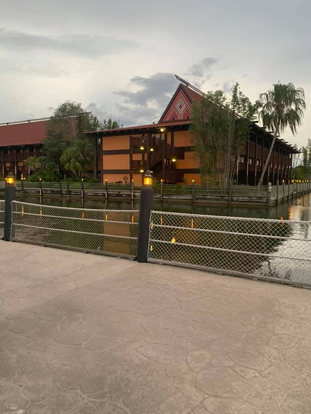 Polynesian Building by Ryan James. Picture of resort building on the water 