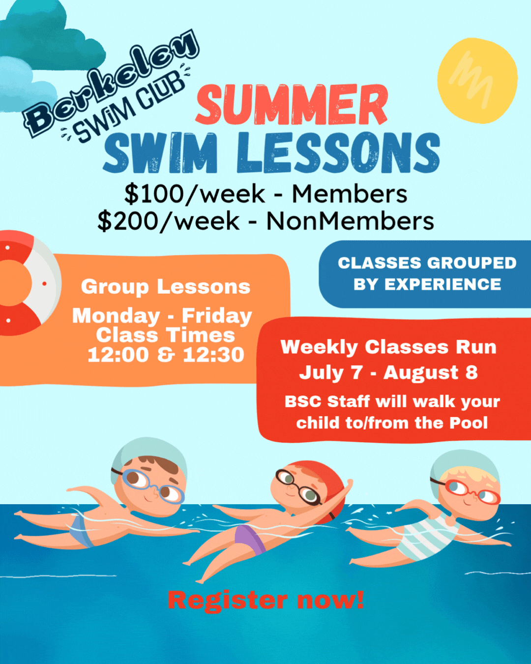 Blue Animated  Swim Lessons Instagram Post.gif