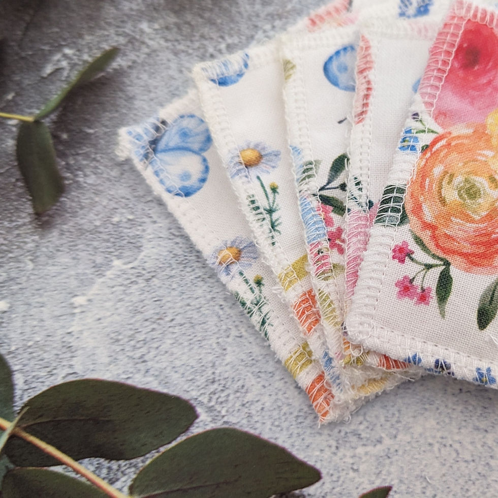 Thumbnail: Flowers and Rainbows Reusable Bamboo Face Pads