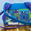 Thumbnail: London Tea Towel dot bag in funky colors- lime, purple and blue