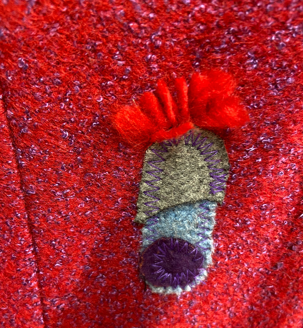 Thumbnail: what face to put on? pink and purple dot bag