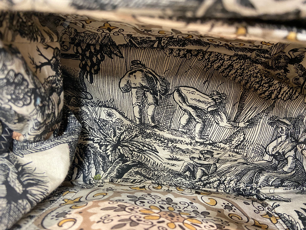 Thumbnail: what face to put on? earthy blanket dot bag