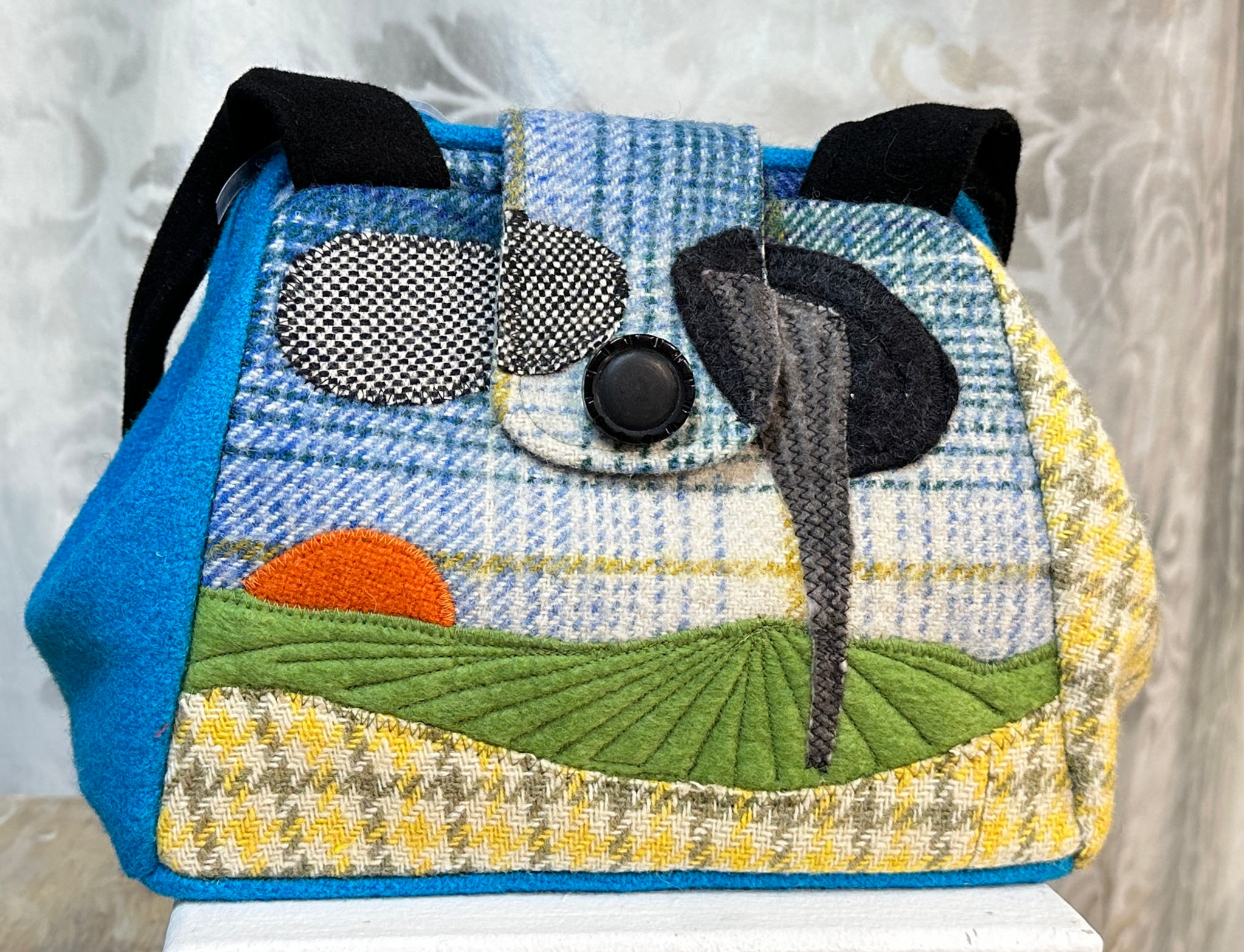 black & white cloud tornado dot bag