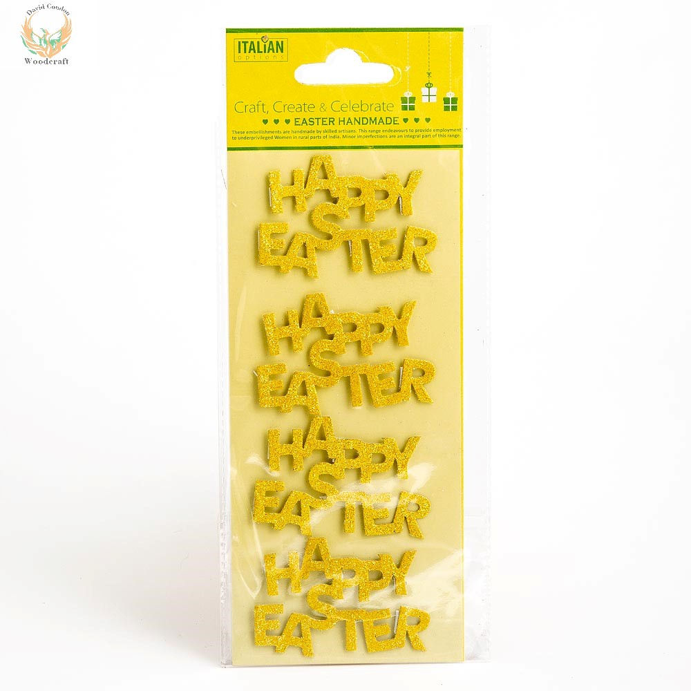 Glitter Happy Easter Self Adhesive (4 pcs)