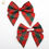 Thumbnail: 10cm Tartan Bow – Red/Green – (Self Adhesive) – 6 Pack – 38mm Ribbon
