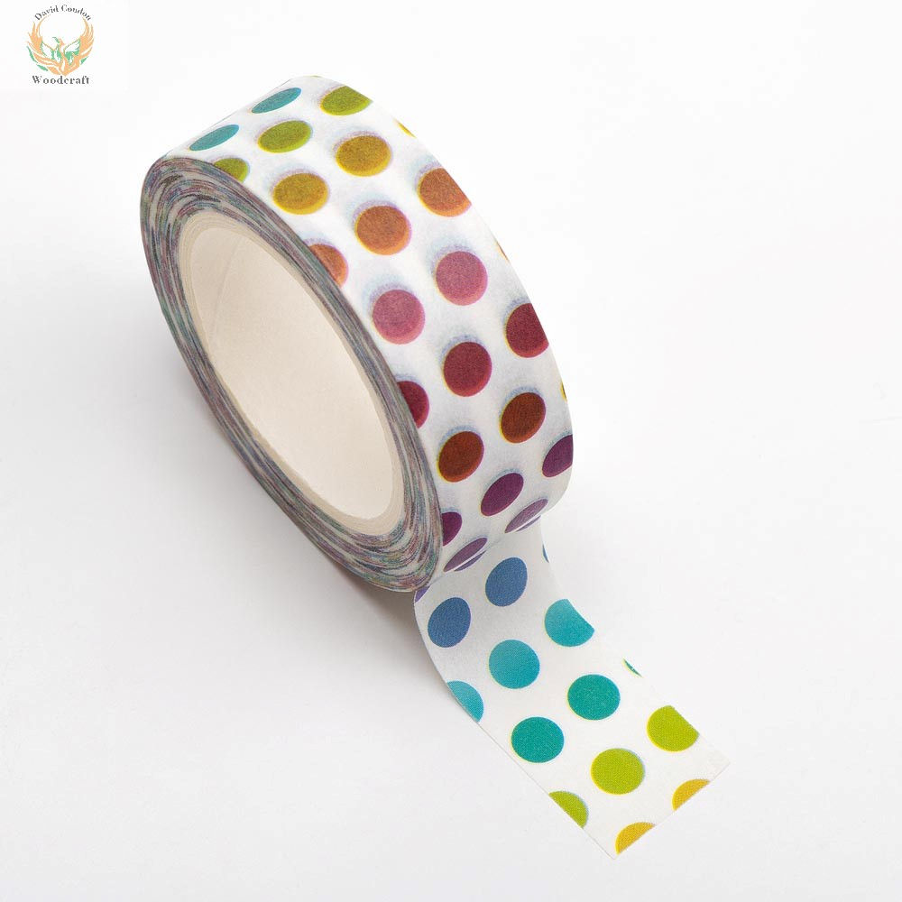 Adhesive Washi Tape Colourful Dots 15mm x 10m
