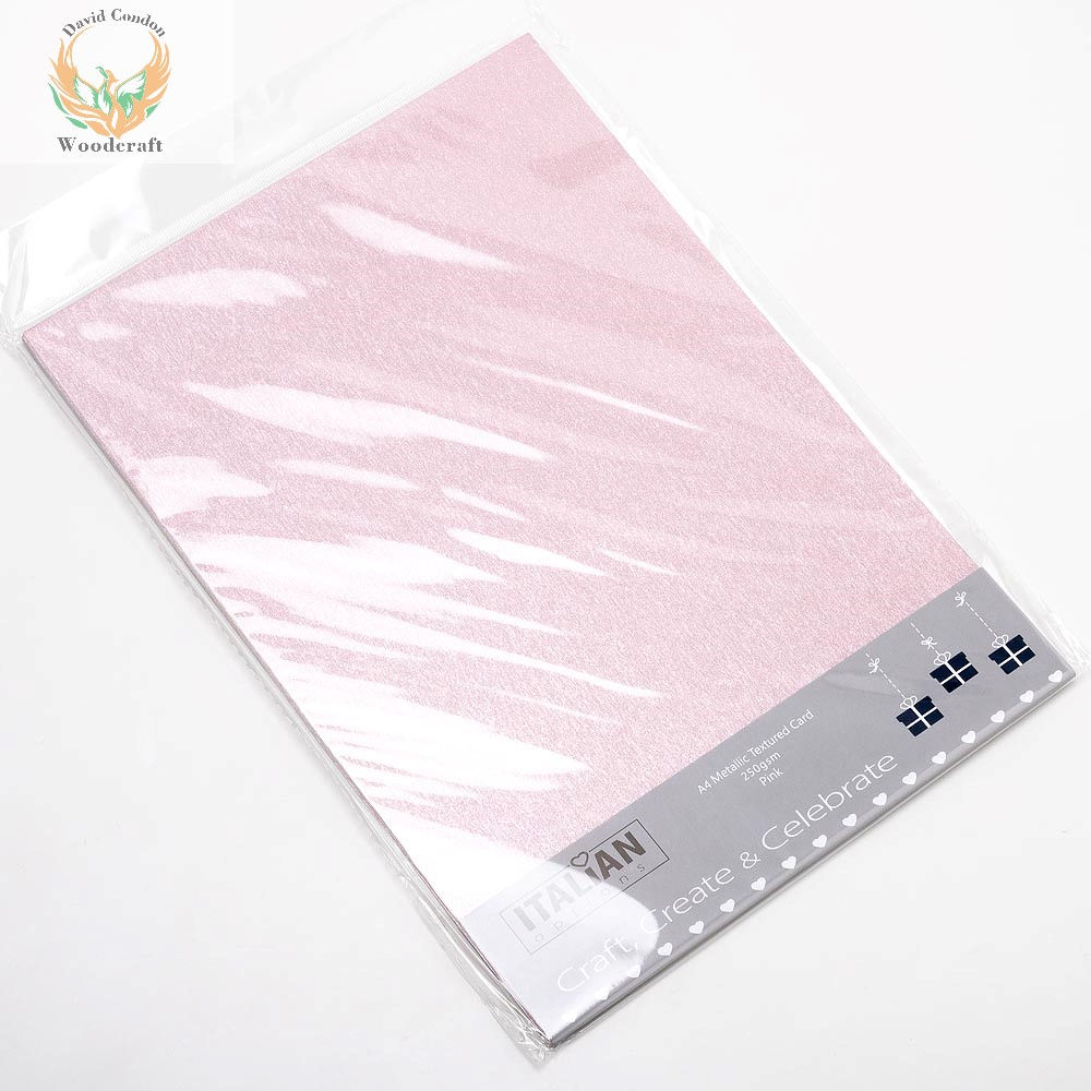 A4 Metallic Textured Card – Pink (250gsm, 10 Sheets)
