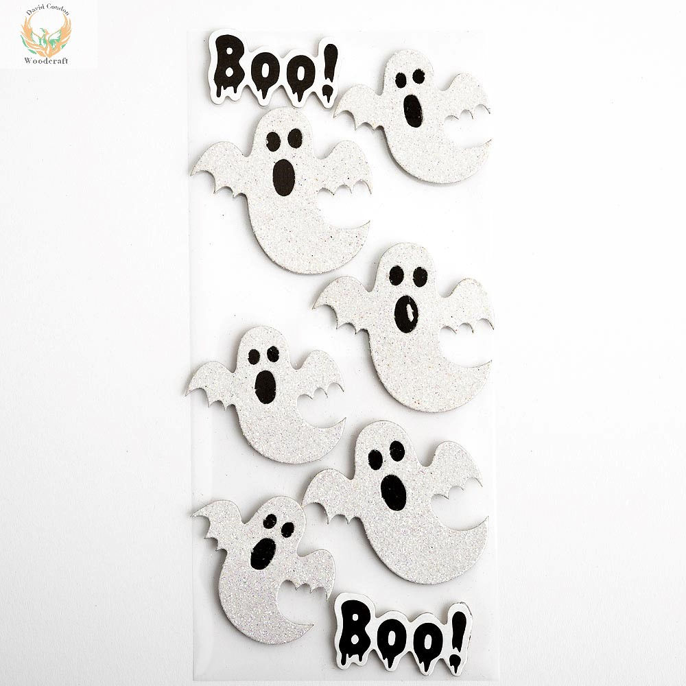 Halloween Glitter Ghosts Stickers – 8 Pack