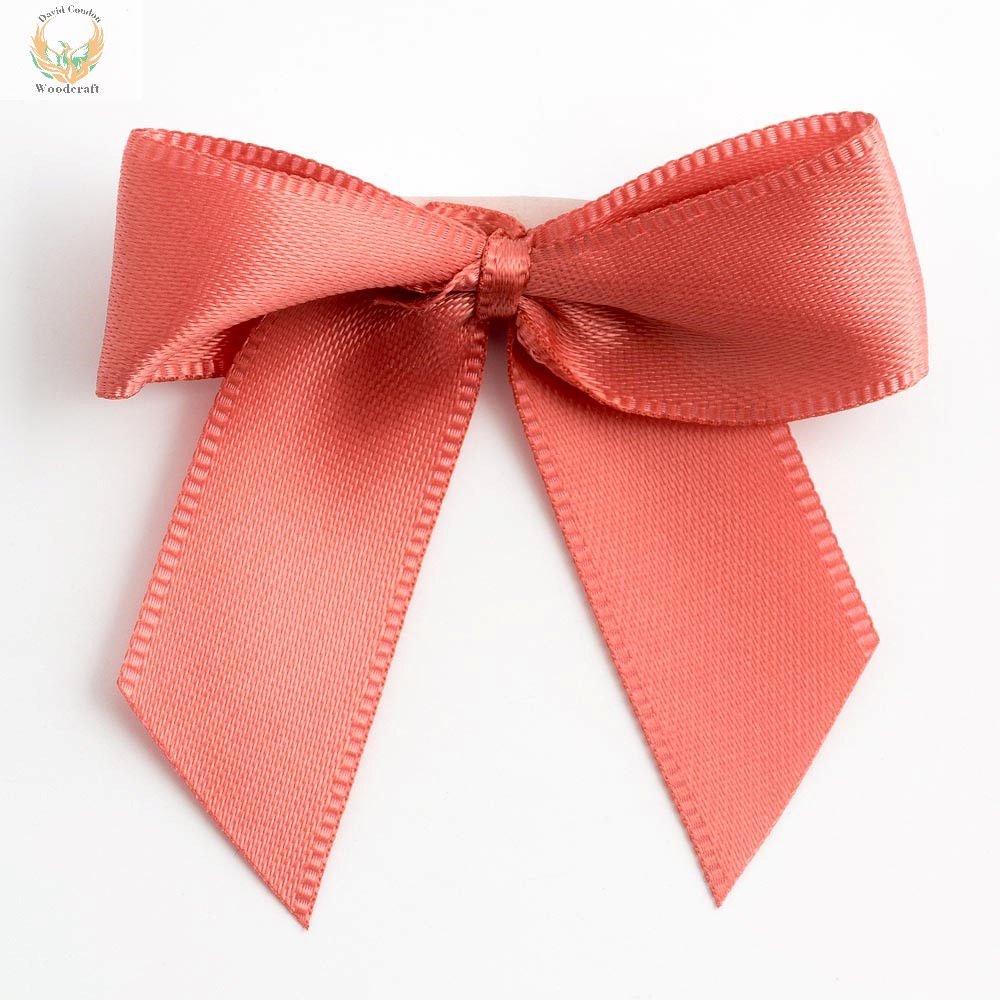 Coral 5cm Satin Ribbon Bows