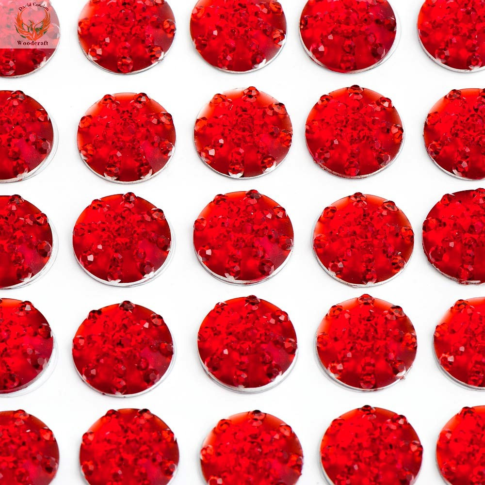10mm Sparkle Encrusted Jewels on Sheet (50 pcs) Red