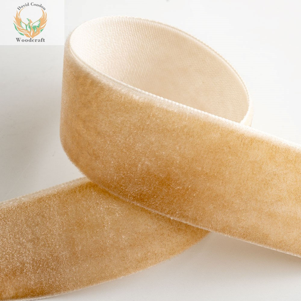 9mm Champagne Gold Velvet Ribbon – 10m Reel