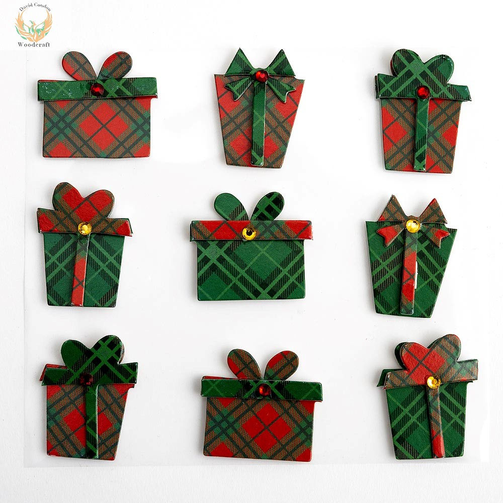 Tartan Presents Christmas Stickers (9 pcs)