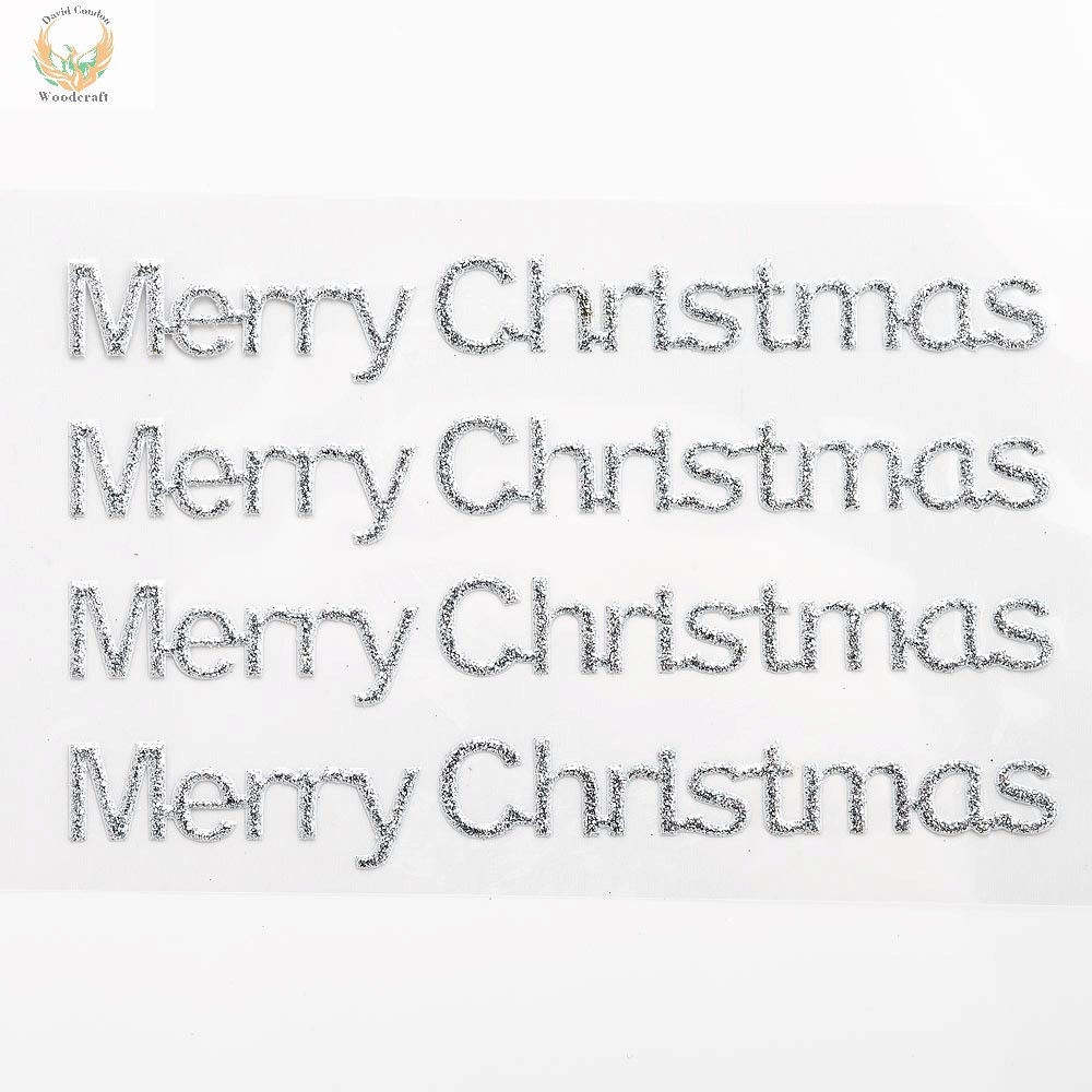 Diamante ‘Merry Christmas’ on sheet – 1.2 x 11cm – (4 pcs)