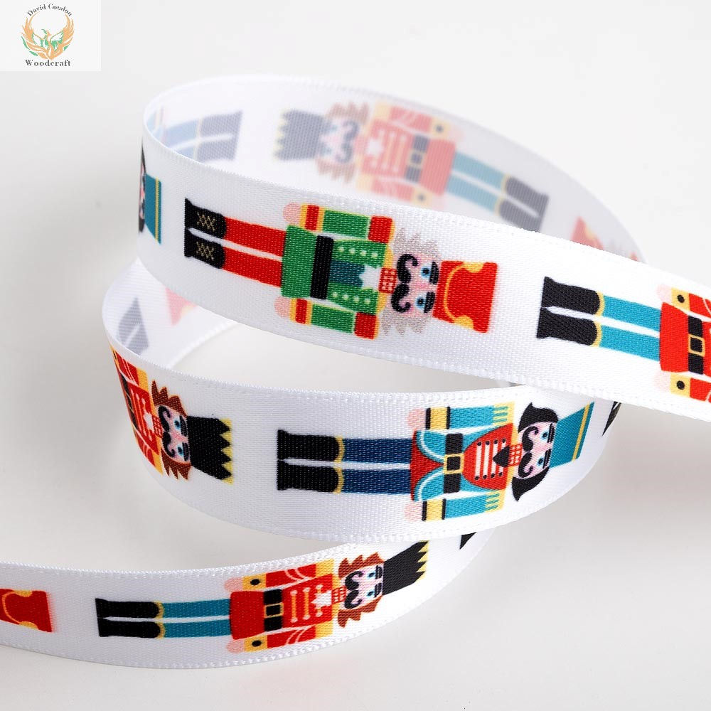 Christmas Nutcracker Soldiers Satin Ribbon – 16mm x 5m – White