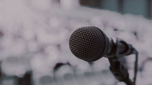 a microphone on a stage