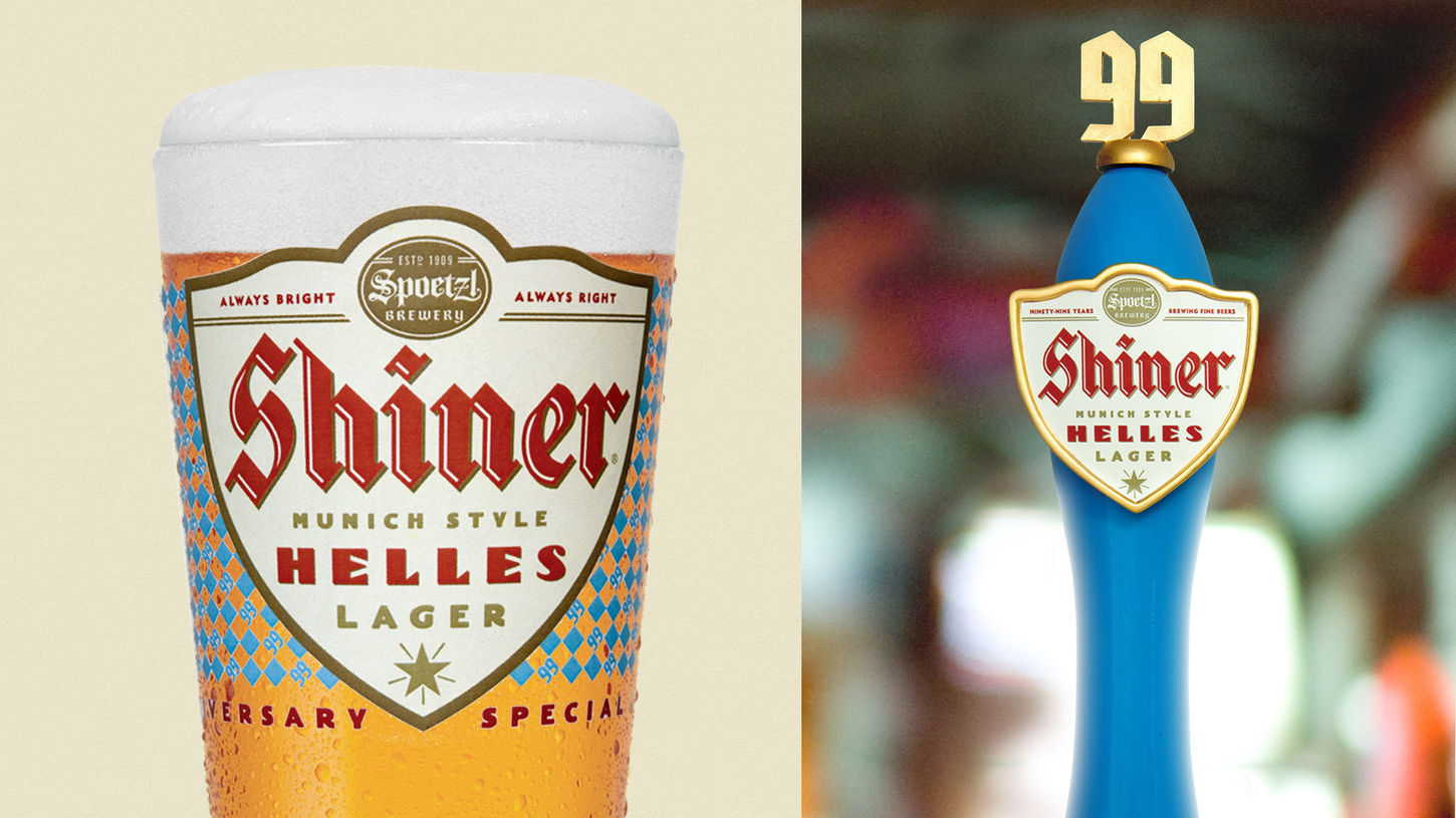 Shiner 99 Helles Pint Glass and Tap Handle