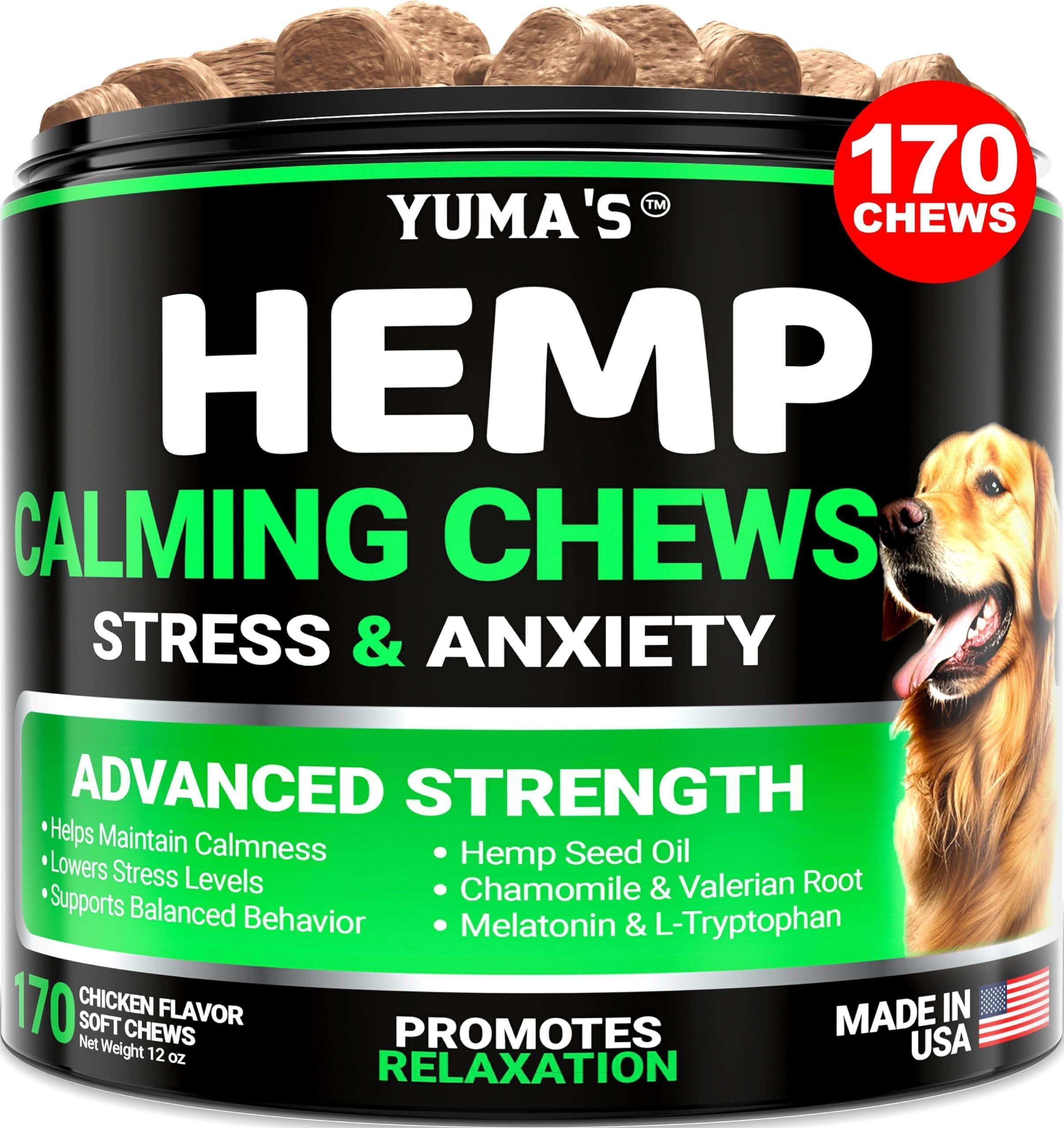 Hemp Calming Support Chews for Dogs – 170 Count