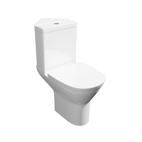 Kartell Project Round Close Coupled Corner Toilet & Soft Close Seat