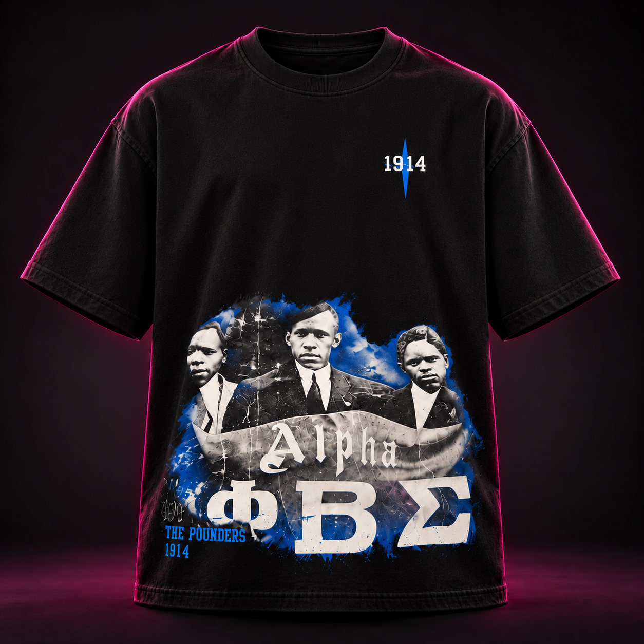 Black 1914 Sigma tee — product-only front view