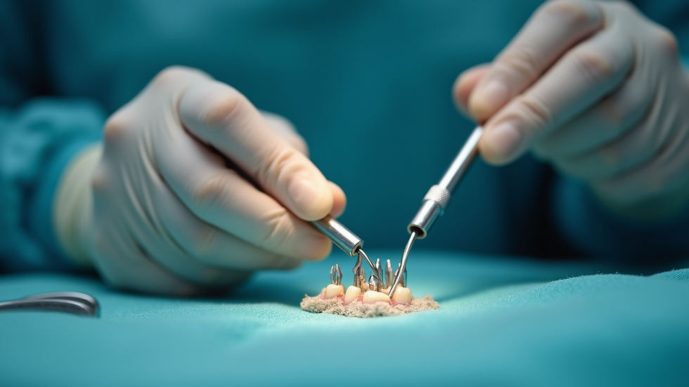 Eye-level view of dental professional preparing endodontic instruments
