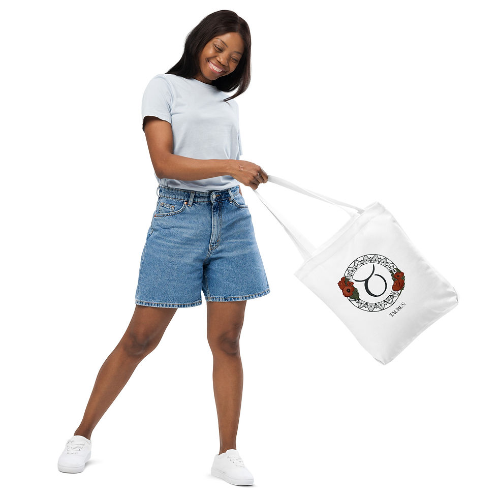 Thumbnail: Zodiac Taurus Cotton tote bag