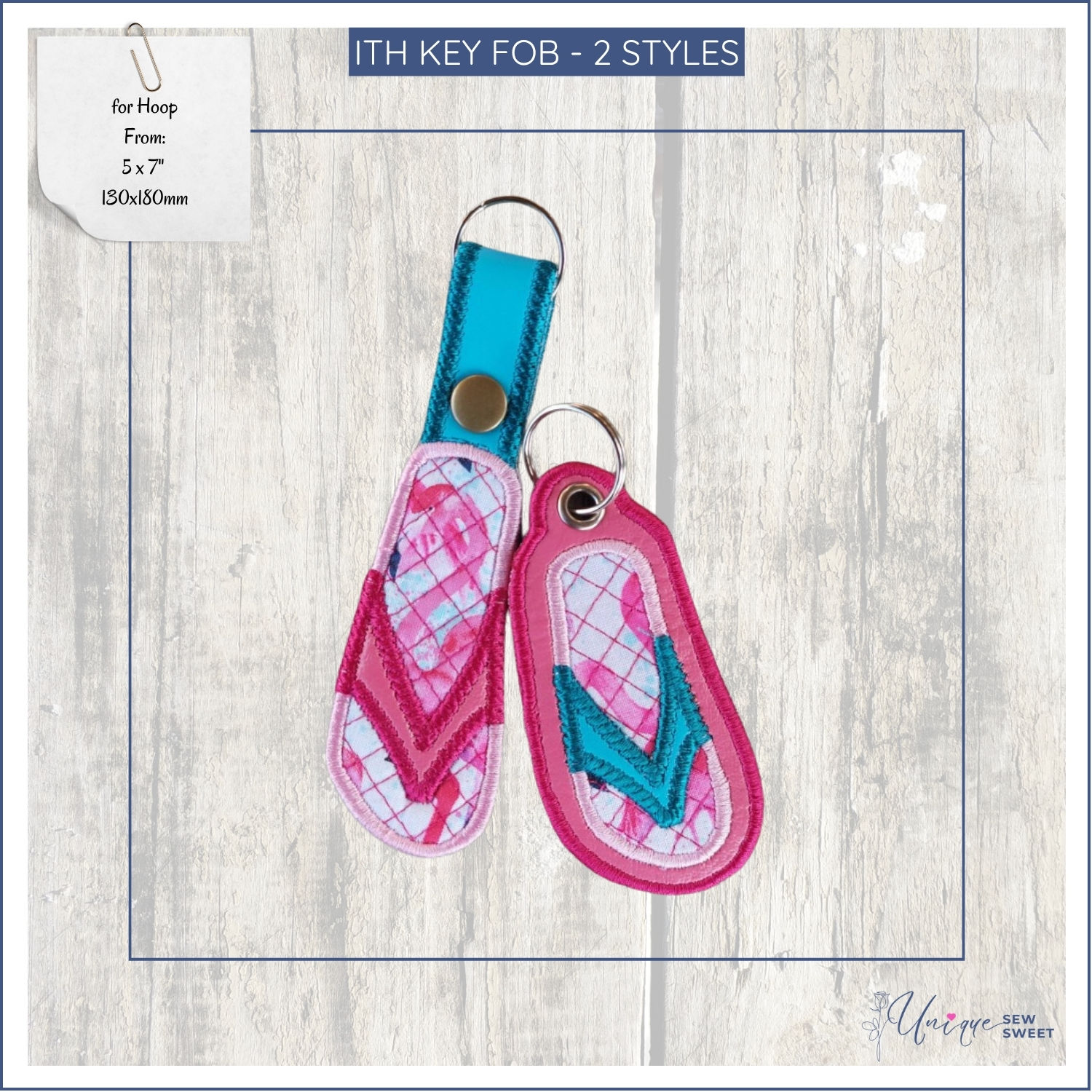 ITH Key Fob or Bag Charm - FLIP FLOP - 2 STYLES