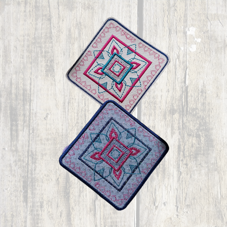 ITH Coaster - MANDALA - Raw Edge & Rope Edge