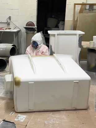 Damaged Fiberglass Aerial Bucket Repair