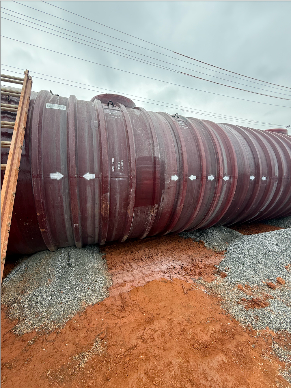 Underground storage tank after fiberglass repair