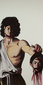 GOLIATH now a wolf in shepherds clothes, 2021 painting by christopher r inwood from exhibition chronocentric sonder