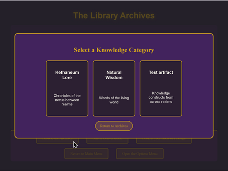 Chronicles of the Kethaneum -The Library Screen Returns!