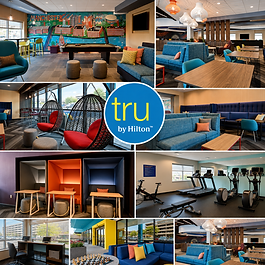STAY IN THE HEART OF MANCHESTER
Tru by Hilton Manchester Downtown offers a fun, modern, and comfortable place to stay while exploring everything Manchester has to offer. Conveniently located near downtown, this vibrant hotel puts guests close to local dining, entertainment, shopping, and attractions.
With bright, welcoming spaces and thoughtful amenities, Tru by Hilton is a great home base for visitors looking to experience the Queen City.