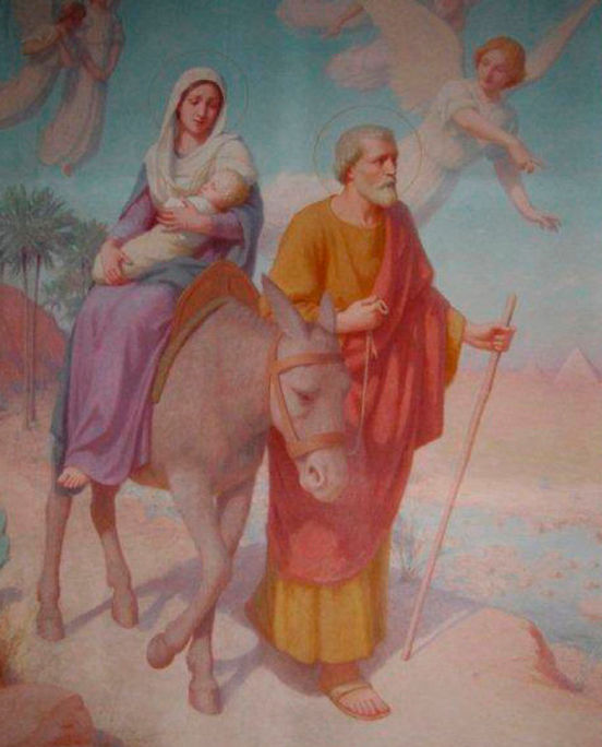 La fuite en Egypte-Etienne Azambre-Tableau religieux