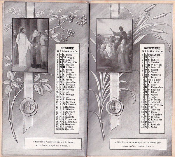 Almanach de Notre Seigneur. Octobre et novembre-Etienne Azambre