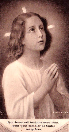 Le Christ enfant en prière-Etienne Azambre-Image pieuse
