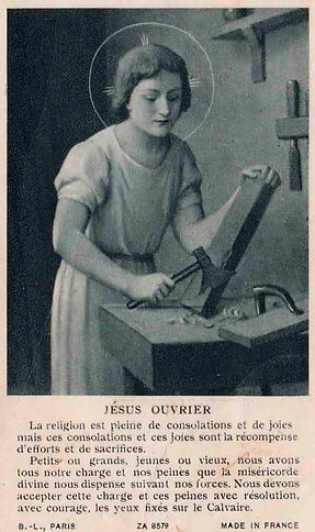 Jésus ouvrier-Etienne Azambre-Image pieuse