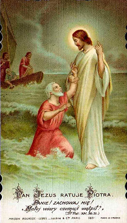 Etienne Azambre-Jezus ratuje Piotra-Image pieuse