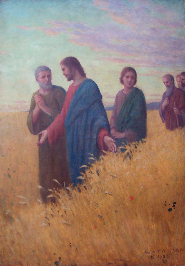 Jésus dans les blés-Etienne Azambre-Tableau religieux