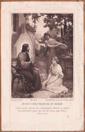 Jésus chez Marthe et Marie-Etienne Azambre-Image pieuse