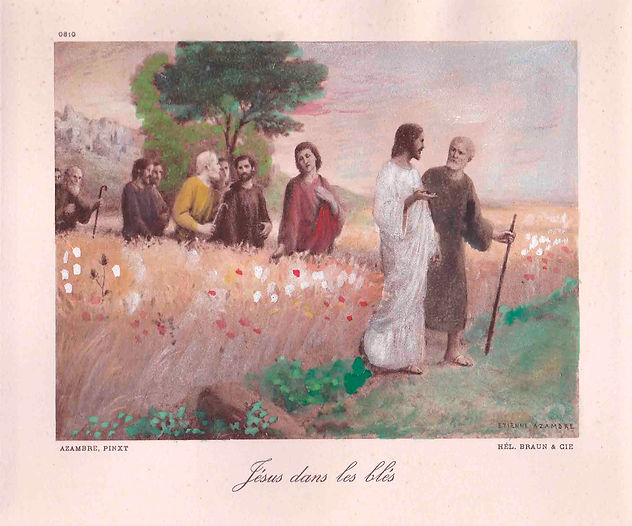 Jésus dans les blés-Etienne Azambre-Image pieuse
