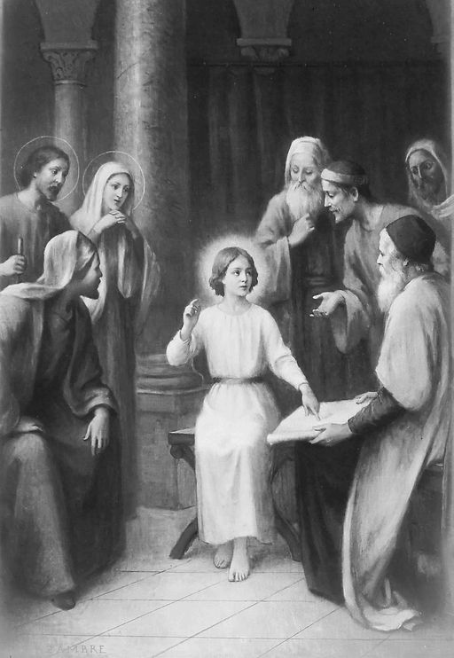 Jésus chez les Docteurs-Etienne Azambre-Image pieuse