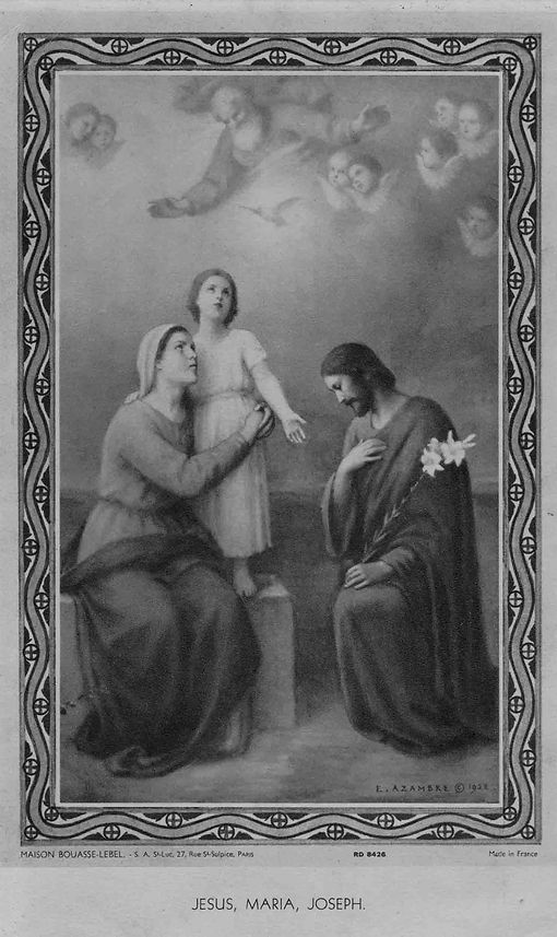 Jésus, Maria, Joseph-Etienne Azambre-Image pieuse