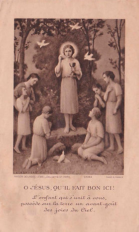 Ô Jésus qu'il fait bon ici-Etienne Azambre-Image pieuse