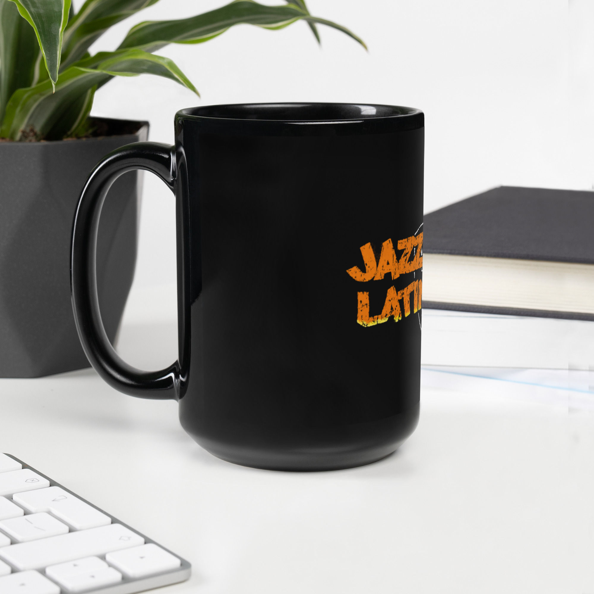 Jazz on the Latin Side Large Black Glossy Mug